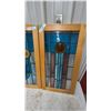 Image 5 : Four Stained Glass Panels in Wood Frames, 30” x 16” Frame