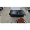 Image 5 : Ekornes Leather and Bentwood Ottoman, Extends for Storage, and Bentwood Tray