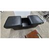 Image 7 : Ekornes Leather and Bentwood Ottoman, Extends for Storage, and Bentwood Tray