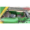Image 10 : John Deere 300F Garden Tractor with Front Snow Blower, Rear Tiller, Tire Chains and Wheel Weights.