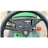 Image 12 : John Deere 300F Garden Tractor with Front Snow Blower, Rear Tiller, Tire Chains and Wheel Weights.