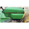 Image 9 : John Deere 300F Garden Tractor with Front Snow Blower, Rear Tiller, Tire Chains and Wheel Weights.