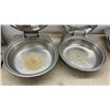Image 2 : Four Spring Stainless Steel Oval Chafing Dishes with Hinged Glass Lids (1 Lid Hinge Needs