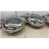 Image 4 : Four Spring Stainless Steel Oval Chafing Dishes with Hinged Glass Lids (1 Lid Hinge Needs