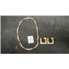 Image 1 : Birks Sterling Earrings, 16 Grams, and Vintage 925 Mexican Silver Necklace adorned with red onyx