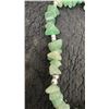 Image 6 : 14k Gold Plates Cluster Earrings with faux Sapphire, and Jade Chip necklace with matching earrings