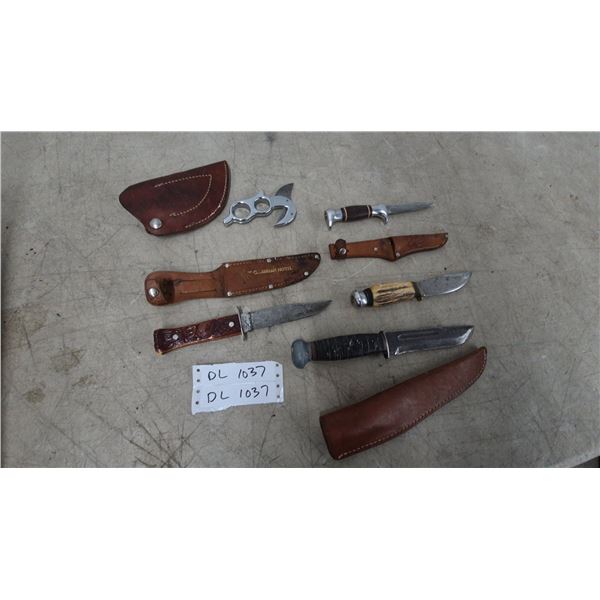 Lot of 5 Knives and Sheaths