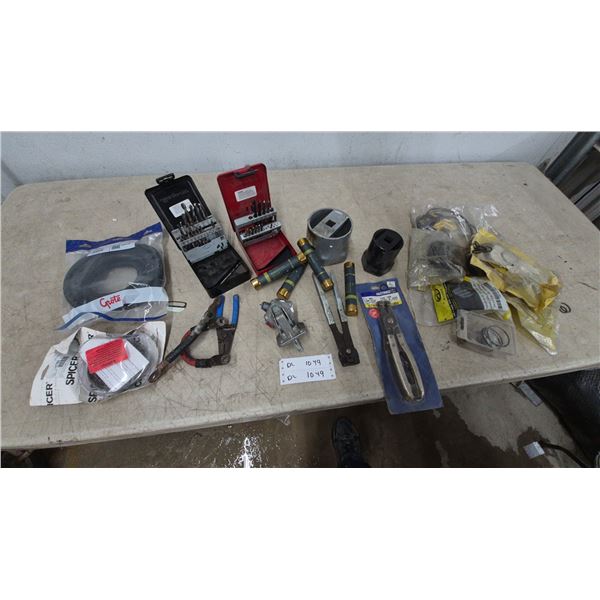 Spicer U-Joints, Hastings Pliers, Fuses, Drill Bit Sets