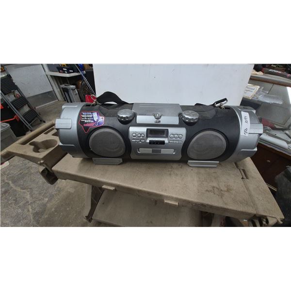 JVC RV-NB20B Powered Woofer CD System, MP3 Player, iPod Dock, and Shoulder Strap