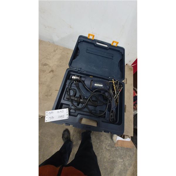 Mastercraft Drill and Bit Set: Mastercraft Electric Drill, Side Handle, and 2 Cases of Bits