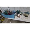 Image 1 : Assorted Bird Feeders, Watering Can, and Wire Baskets