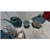 Image 4 : Assorted Bird Feeders, Watering Can, and Wire Baskets