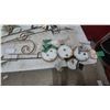 Image 2 : Metal Garden Stakes: 3 Flower Stakes, 3 Snowman Stakes, and 1 Scroll Stake
