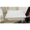 Image 4 : Four White Rectangular Plastic Storage Containers with Lids, 9 × 24 × 16”