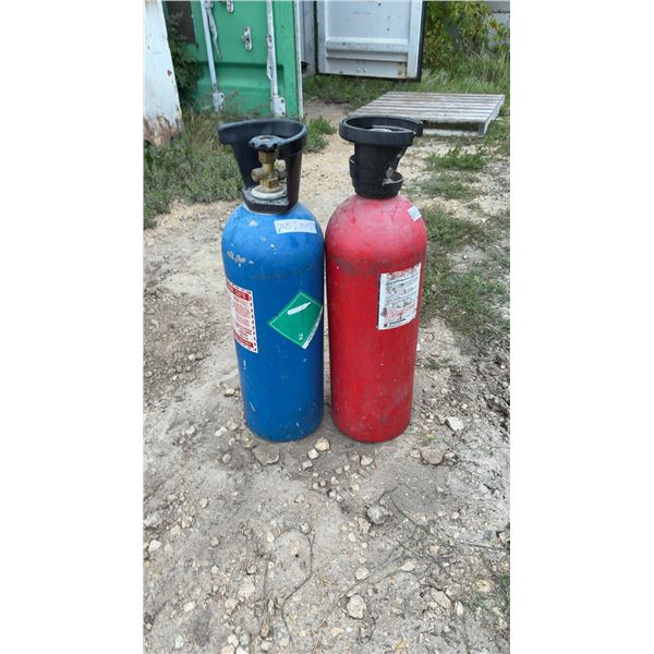 Two CO2 Carbon Dioxide Cylinders