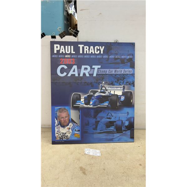 Paul Tracy 2003 CART Champ Car World Series Commemorative Hardboard Photo by Paul Webb, 29 × 24”