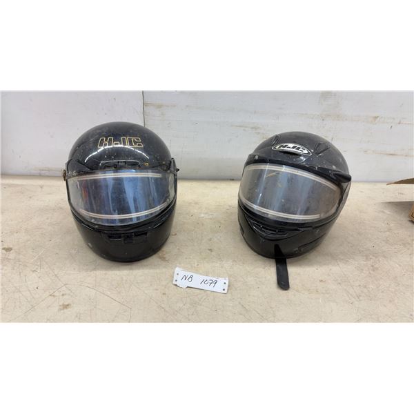 Two HJC CL-10 and Additional HJC Full-Face Motorcycle Helmets, Sz L and M