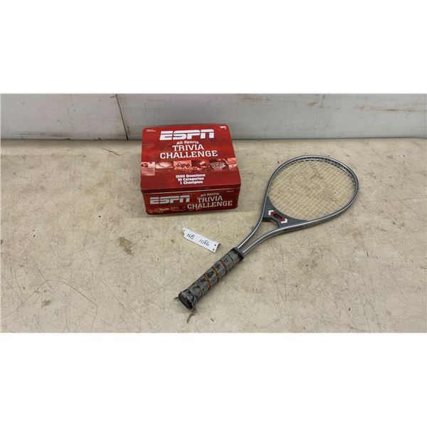 Dunlop Tennis Racquet and ESPN All Sports Trivia Challenge Game in Collector Tin