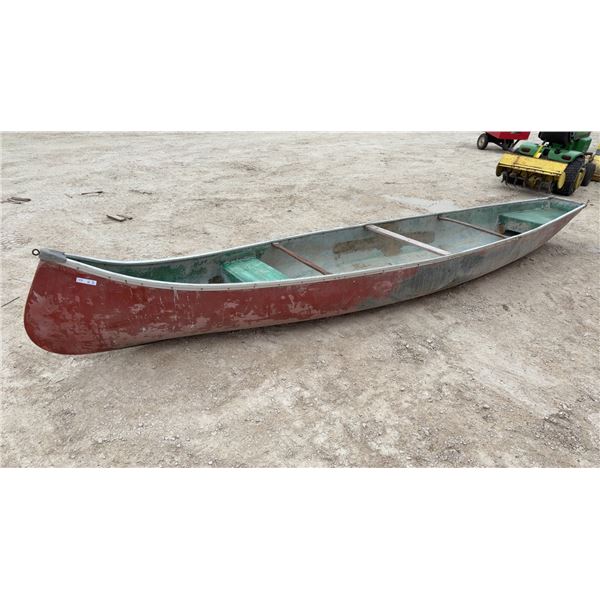 16-Foot Aluminum Canoe with Flat Stern For Mounting an Outboard Motor