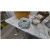 Image 3 : Assorted Planters and Decor: Large Yellow Tub, Green Man Planter, Pitcher, Baskets