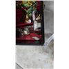 Image 5 : Black and Red Jewelry Box with Gold-Tone Earrings, Rings, Brooches, Watches