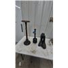 Image 1 : Wooden Pedestal Ashtray Stand, Plunger, and Rubber Boots, Size 13