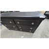 Image 4 : Dark Brown Six-Drawer Dresser with Silver Knobs and More. 33”×58”×16”