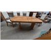 Image 2 : Oak Dining Table, 42”×63”×30”, and 6 Chairs with 20” Leaf