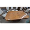 Image 3 : Oak Dining Table, 42”×63”×30”, and 6 Chairs with 20” Leaf