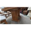 Image 4 : Oak Dining Table, 42”×63”×30”, and 6 Chairs with 20” Leaf
