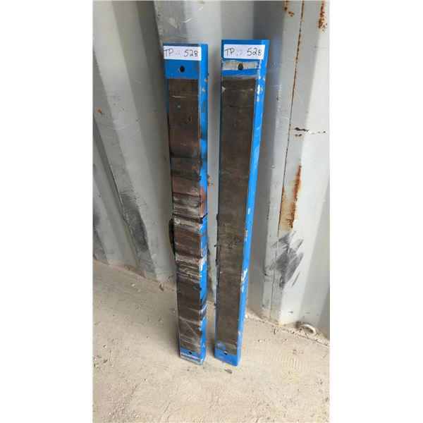 Two Blue Mastercraft Folding Sawhorses