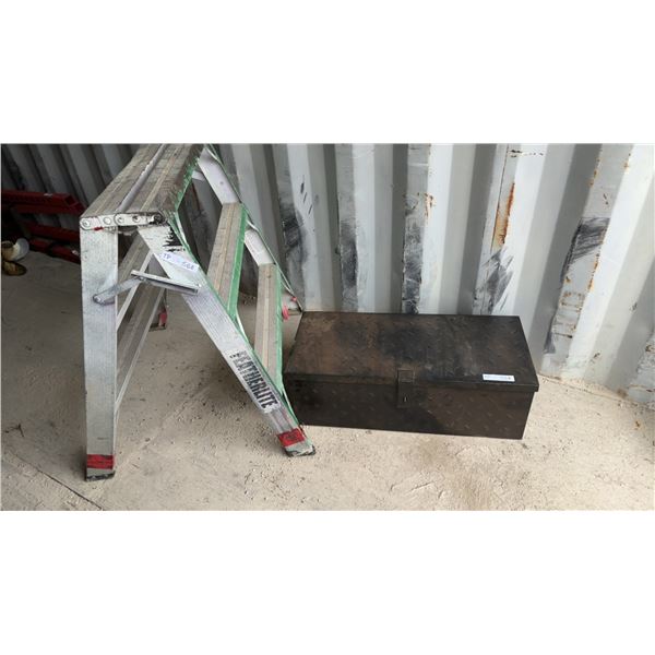 Featherlite Step Ladder and Diamond Plate Tool Box