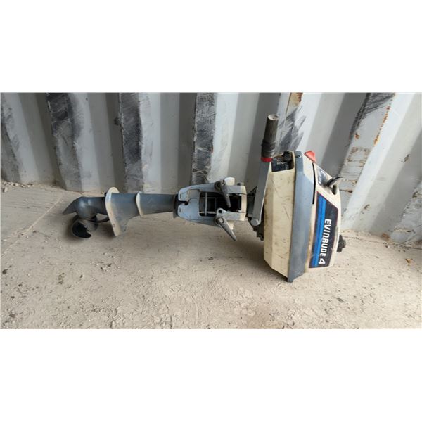 Evinrude 4 Outboard Motor with Propeller and Controls