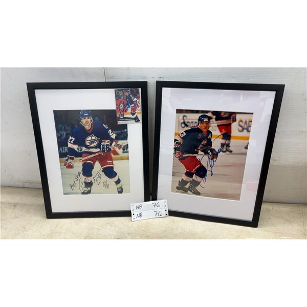 Two 15 × 12 Framed Winnipeg Jets Photos; Teemu Selanne and Autographed Teppo Numminen with Hockey