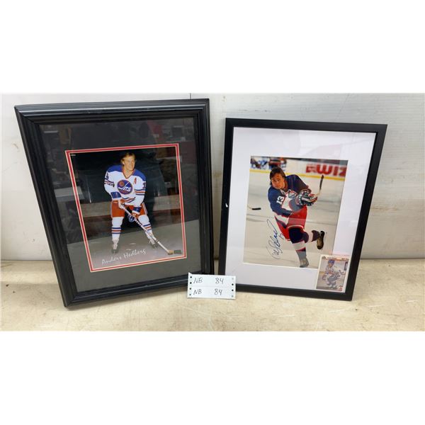 Two Framed and Winnipeg Jets Hockey Photos: 16 × 13 Anders Hedberg and 15 × 12 Autographed Teemu