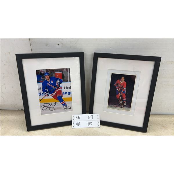 Two Framed and Matted Autographed Hockey Player Photos: New York Rangers and Montreal Canadiens