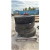Image 1 : Four Michelin X Works Grip 11R 24.5 Regroovable Tubeless Commercial Truck Tires