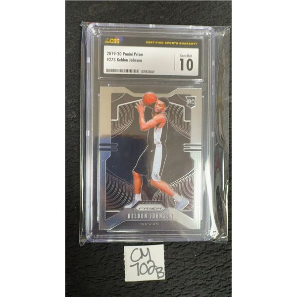 Graded 2019-20 Panini Prizm #273 Keldon Johnson Rookie Basketball Card CSG Gem Mint 10