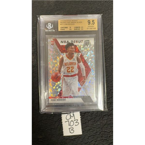 Graded 2019-20 Panini Mosaic Fast Break Silver #271 Cam Reddish Rookie Basketball Card BGS 9.5 Gem
