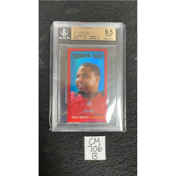 Graded 2012 Topps Chrome 1965 Red Refractors #19 Doug Martin Buccaneers Football Card, BGS 9.5 Gem