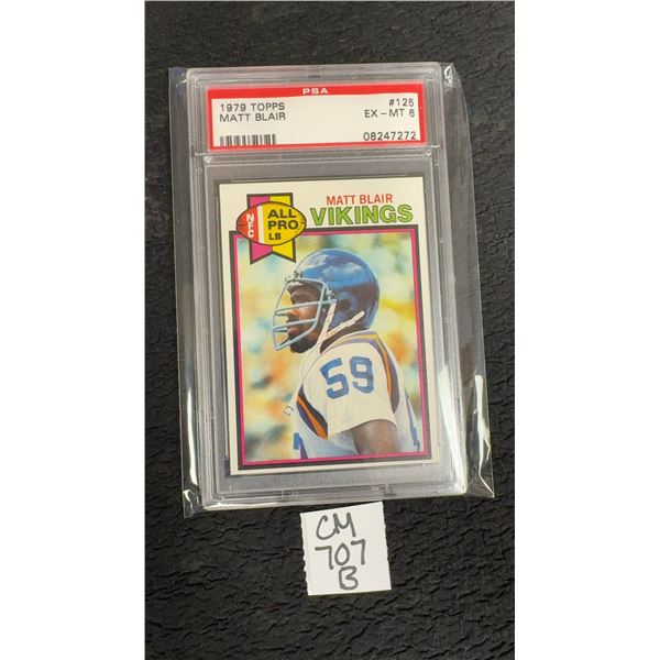 Graded 1979 Topps Matt Blair #125 Vikings Football Card PSA EX-MT 6