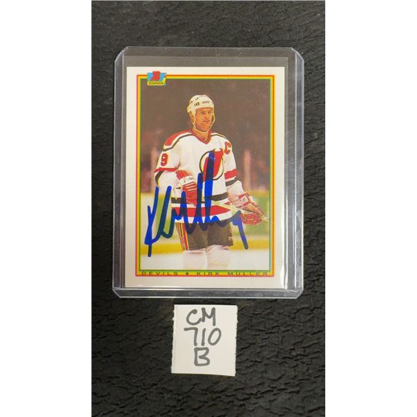 1990 Bowman Kirk Muller Autographed New Jersey Devils Hockey Card