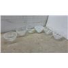 Image 7 : Set of 4 Ceramic Bowls With Lids and 7 White Swirled Art Glass Bowls