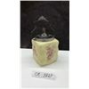 Image 1 : Vintage Wave craft Custard Glass Biscuit Jar with Silver-Plated Lid and Handle, Hand-Painted