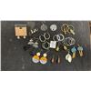 Image 1 : Assorted Earrings Including Michaelangelo Rhinestone and Pearl Dangles, Hoops, Wood Drops