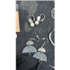 Image 3 : Assorted Earrings Including Michaelangelo Rhinestone and Pearl Dangles, Hoops, Wood Drops
