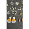Image 5 : Assorted Earrings Including Michaelangelo Rhinestone and Pearl Dangles, Hoops, Wood Drops