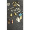 Image 6 : Assorted Earrings Including Michaelangelo Rhinestone and Pearl Dangles, Hoops, Wood Drops