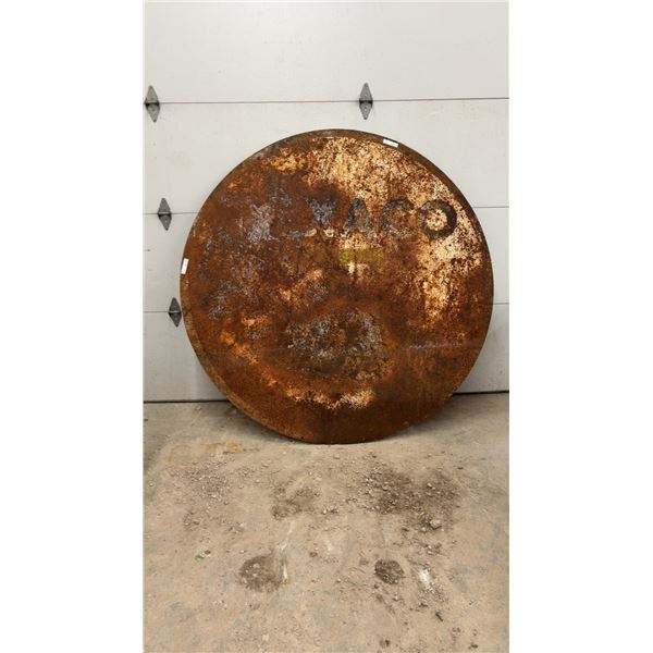 Vintage 1920-30’s Texaco Round Metal Gas Station Advertising Sign, 72” Diameter