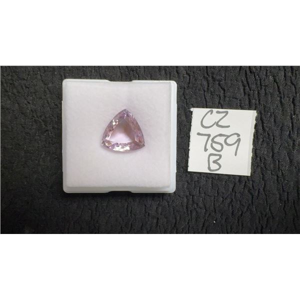 11.0ct Natural Pink Amethyst, Untreated Trillion Cut, 14.1 × 14.1mm, Retail $825.00